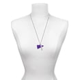 thumbnail image 3 of Delight Jewelry Acrylic 1.25" Purple Megaphone Silvertone Sisters Best Friends Forever Bar Charm Necklace, 23", 3 of 4