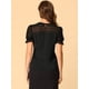 thumbnail image 5 of Camisa de manga corta Allegra K con Cuello Redondo y encaje Negro S, 5 of 6