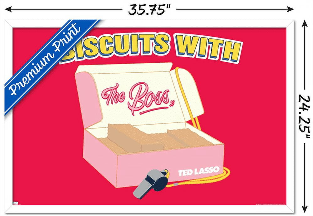 Ted Lasso - Biscuits With The Boss Wall Poster, 22.375" x 34", Framed