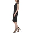 thumbnail image 3 of Calvin Klein Womens Petite Lace-Inset Sheath Dress, Black/ 0P, 3 of 4