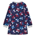 thumbnail image 6 of Girls' long-sleeved dress Windmill White and Blue Girls' A-line dress with ribbed cuffs Soft and comfortable, 6 of 6