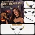 thumbnail image 2 of Viking Horn Headband Halloween Costume Accessory – Medieval Ox Horn Headpiece, Vintage Carved Design for Cosplay, Masquerade, Carnival Party (Yellow), 2 of 5