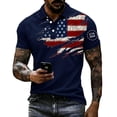 thumbnail image 4 of Homeyce Mens 250 Anniversary Usa Polo Shirt Short Sleeve National Flag Print Golf Shirts 4th Of July Independence Day Vintage Polo Tshirt Buttoned 250th America Anniversary Patriotic Outfit,Blue 4XL, 4 of 4