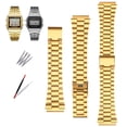 thumbnail image 4 of Correa de acero inoxidable de 18 mm para reloj CASIO A158/A159/A168/A169/B650 AQ230/700 A158W A168 Classic AE-1200 Correa de metal plateada y negra, 4 of 5
