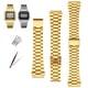 thumbnail image 4 of Correa de acero inoxidable de 18 mm para reloj CASIO A158/A159/A168/A169/B650 AQ230/700 A158W A168 Classic AE-1200 Correa de metal plateada y negra, 4 of 5