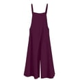 thumbnail image 4 of gakvbuo Jumpsuits For Women Summmer Dressy Wedding Women's Summer New Women's Casual Solid Color Square Collar Loose Suspenders Jumpsuit, 4 of 4