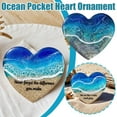thumbnail image 2 of QHUDLV Glass Crafts Pocket Heart Beach Glass Token Heart Shaped Ocean Beach Decoration Heart Pocket Ornament Beach Souvenir Resin beach Lovers,beach Decoration Friend,Handmade For fused heart,Ocean, 2 of 9