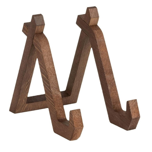 Caballete de madera con soporte para platos, soporte de exhibición para libros de cocina, portarretratos de fotos rústico, soporte para escritorio,