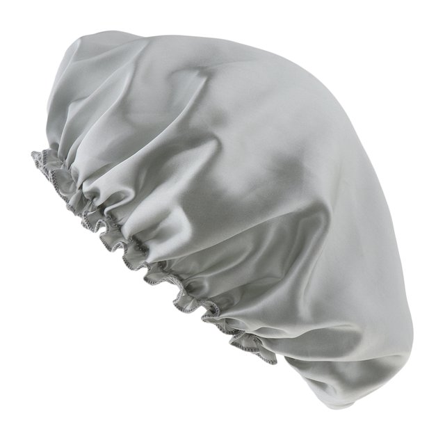 Seda Satén Noche Gorro Para Dormir Cuidado Del Cabello Belleza Bonnet Sombrero Cubierta Para La Cabeza Plata Sunnimix Gorro de dormir de satén de seda
