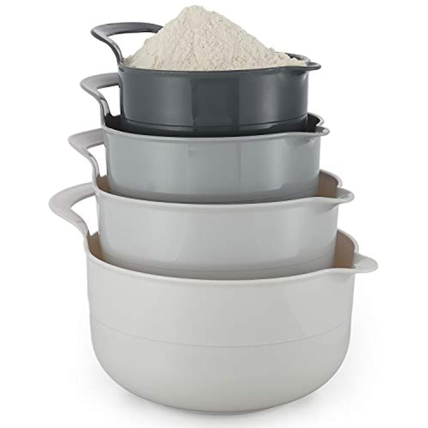 Set of 4 Plastic Mixing Bowls Mixing Bowl Set for Prep Nesting