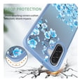 thumbnail image 3 of Rosebono Compatible With Samsung Galaxy A16 / Galaxy A17 / Galaxy A26 Case, Graphic Design Translucent Matte Gradient Transparent Soft TPU Skin Cover Protection Case (Blue Flower), 3 of 5
