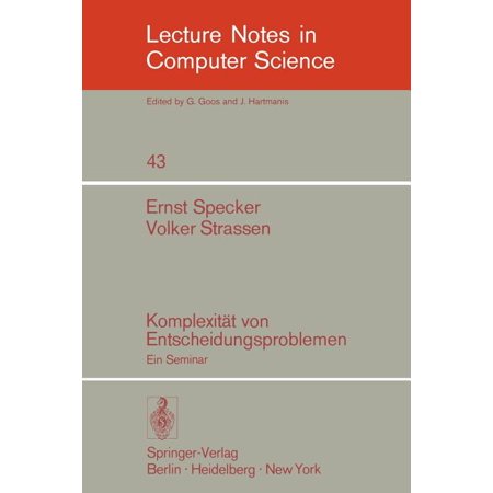 ISBN 9783540078050 product image for Lecture Notes in Computer Science: Komplexität Von Entscheidungsproblemen : Ein  | upcitemdb.com