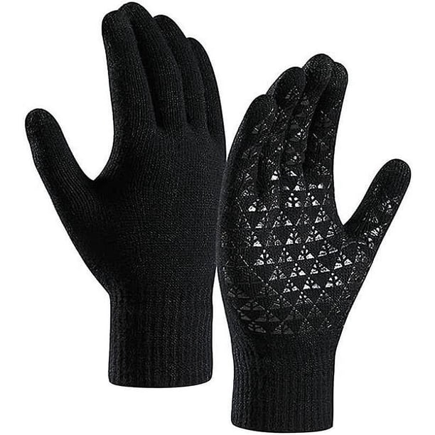 BRILLAR Guantes de invierno con pantalla táctil para hombres y mujeres - Guantes de punto cálidos para acampar, hacer senderismo y actividades al aire libre - Suaves y elásticos - Compatibl