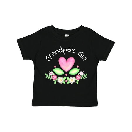 

Inktastic Grandpa s Girl- Heart Flowers Gift Toddler Toddler Girl T-Shirt