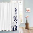 thumbnail image 5 of 4th of July Shower Curtain American Statute Liberty Patriotic Shower Curtains for Bathroom Decor Independence Day Minimalism Black White Line Bath Curtains Sets Waterproof Small Stall 36" x 72", 5 of 6