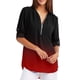 thumbnail image 4 of Pntutb - Camisas de verano para mujer con cremallera, túnica informal con cuello en V, blusa enrollable, camiseta Pntutb Pntutb-3844, 4 of 6