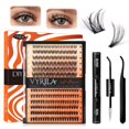 thumbnail image 1 of Kit de grupos de pestañas-VYRILA 0.002 in Wispy 8-14mix C Curl grupos de pestañas con pestañas Bond y sello impermeable pinzas de pestañas (30P+S05 KIT 192 piezas-8-14mix), 1 of 5