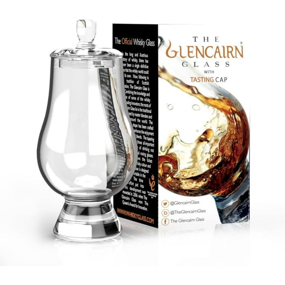 GLENCAIRN Whiskey Glass in Gift Carton with Tasting Caps, Set of Two