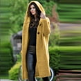 thumbnail image 2 of Femmes Manches Longues Couleur Pure en Vrac Long Pull Cardigan à Capuche Outwear, 2 of 8