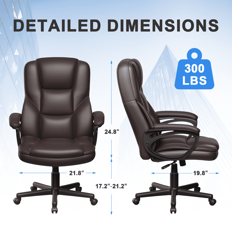Lacoo Executive Office Chair , Ergonomic High Back Chair Cushion Lumbar Back Support for Adults(Brown)