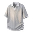 thumbnail image 6 of IhhxPro Men's V-Neck Collared Shirt Stretchable Contrast Stripe Tee Casual Golf Workout Athletic Slim Fit Breathable Short Sleeve M-3XL, 6 of 9