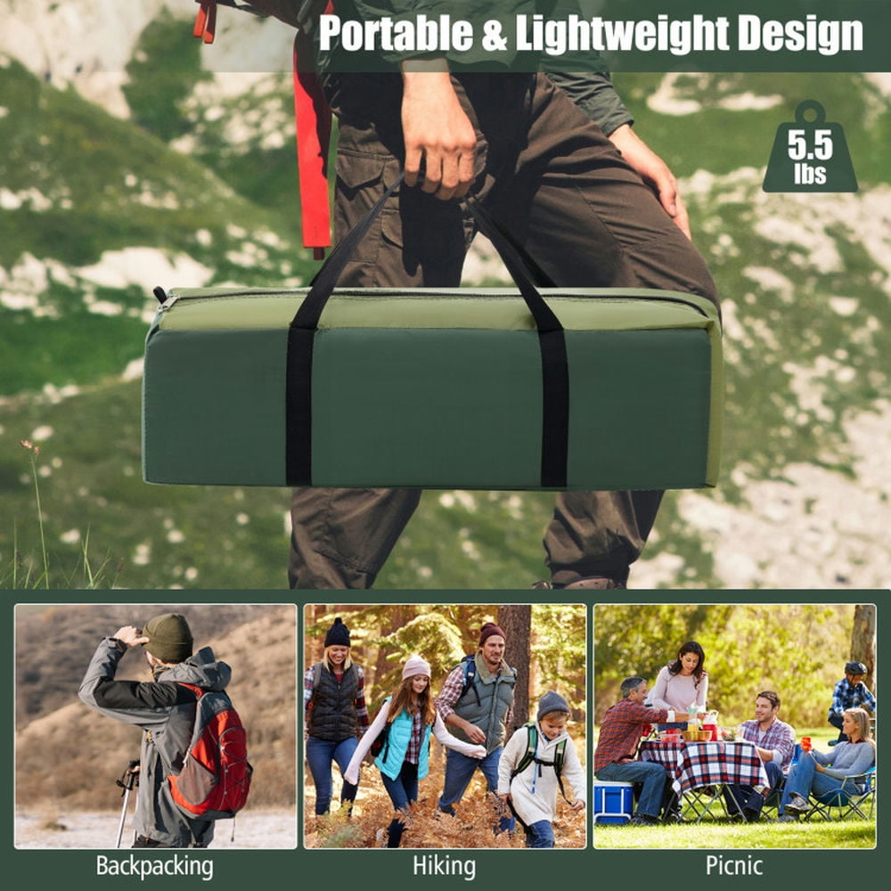 GVN Camping Tent, Tent,2-person Camping Tent w/ Removable Rain Fly and Double-layer Door-Green