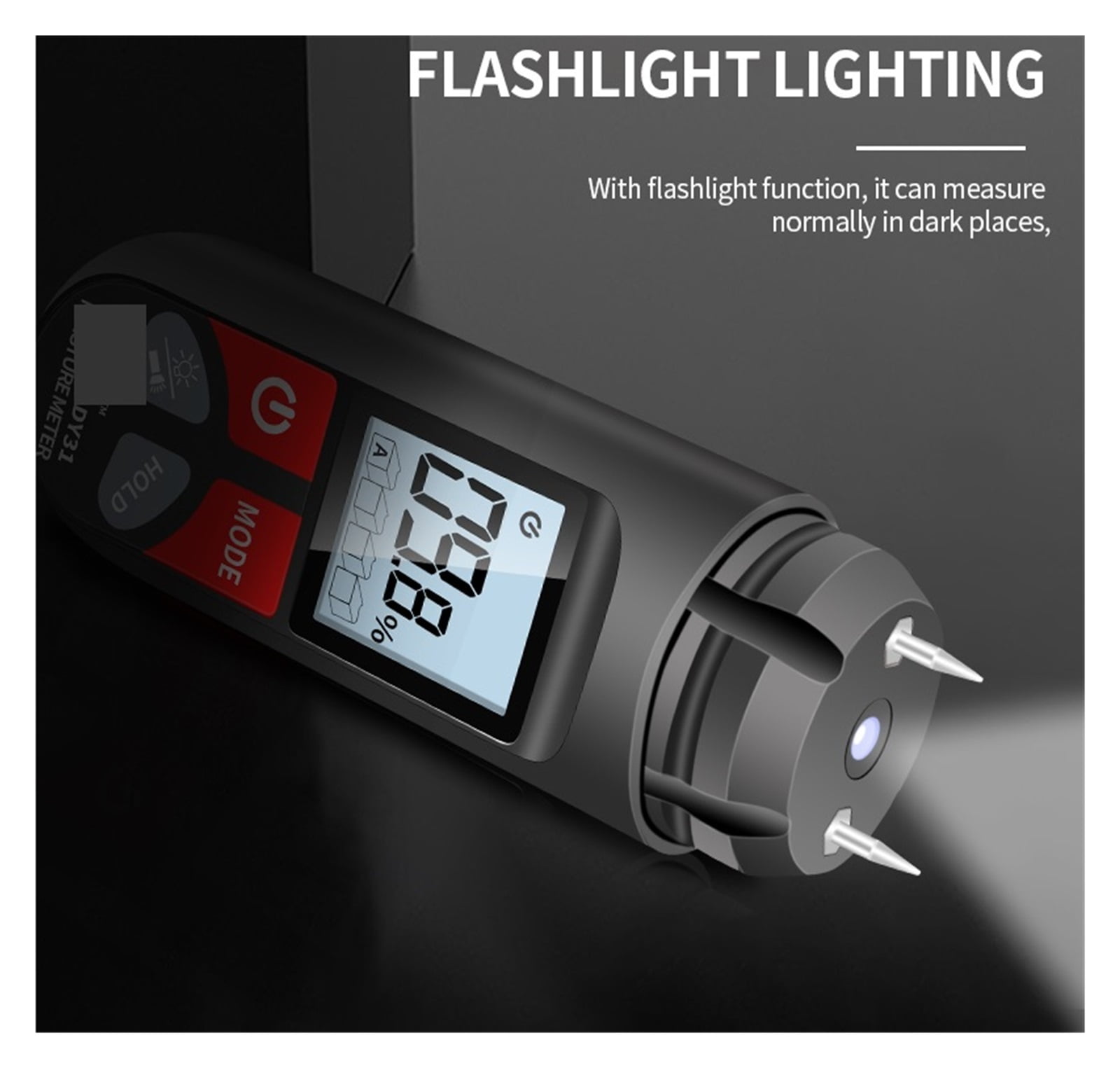 Wood Moisture Meter DY31 Portable Digital Hygrometer HD Backlight With Flashlight Humidity Tester Timber Damp Detector ,Wide Applications