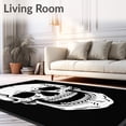 thumbnail image 2 of ODIKA 4'x6' Machine Washable Non-Slip Area Rug, Spooky Skeleton Welcome Doormat With Haunting Face High Traffic Rug, Black, 620205, 2 of 7