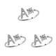 thumbnail image 2 of Qarigey Anillo abierto con letras mayúsculas, anillos de compromiso elegantes para interiores y exteriores, viajes, compras, joyería, Type1 NO1, 2 of 6