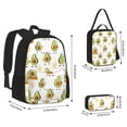 thumbnail image 2 of Disketp Lovely Avocado Large Capacity Backpack Lunch Bag Pencil Case Combination 3 Piece Set for Student, 2 of 7