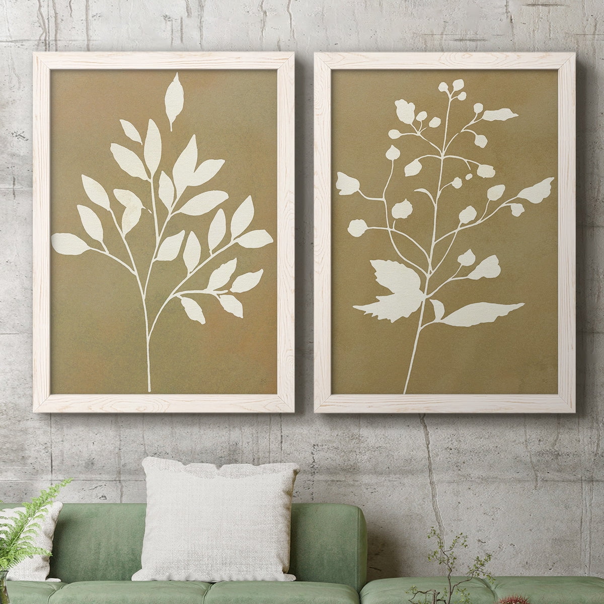 Honey Botanical I - Premium Framed Canvas 2 Piece Set - Ready to Hang