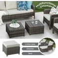 thumbnail image 6 of Brafab 7 Seat Outdoor Patio Furniture Set with Swivel Chair, PE Wicker Patio Conversation Sets Cushioned Seat Couch Outdoor Sectional Chair Sofa Set for Yard Garden Porch, 6 of 6
