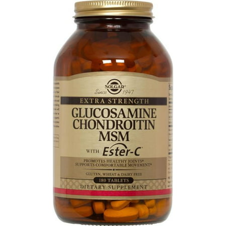 Extra Strength Glucosamine chondroïtine MSM avec Ester C Solgar 180 Tabs