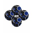 thumbnail image 7 of 13 Inch Round Placemats Set of 4, Black Blue Non Slip Heat Insulation PP Table Mats, White Circle Geometric Abstract Texture Washable Place Mats for Kitchen Dining Party Table Decor, 7 of 7