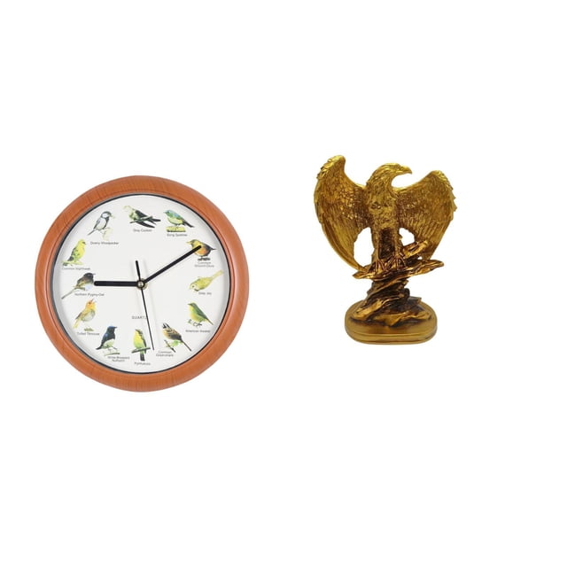 Reloj de pared con pájaro cantor, reloj de pared decorativo con sonido, escultura de resina, estatua, figura adecuada para sala de estar, dormitorio,