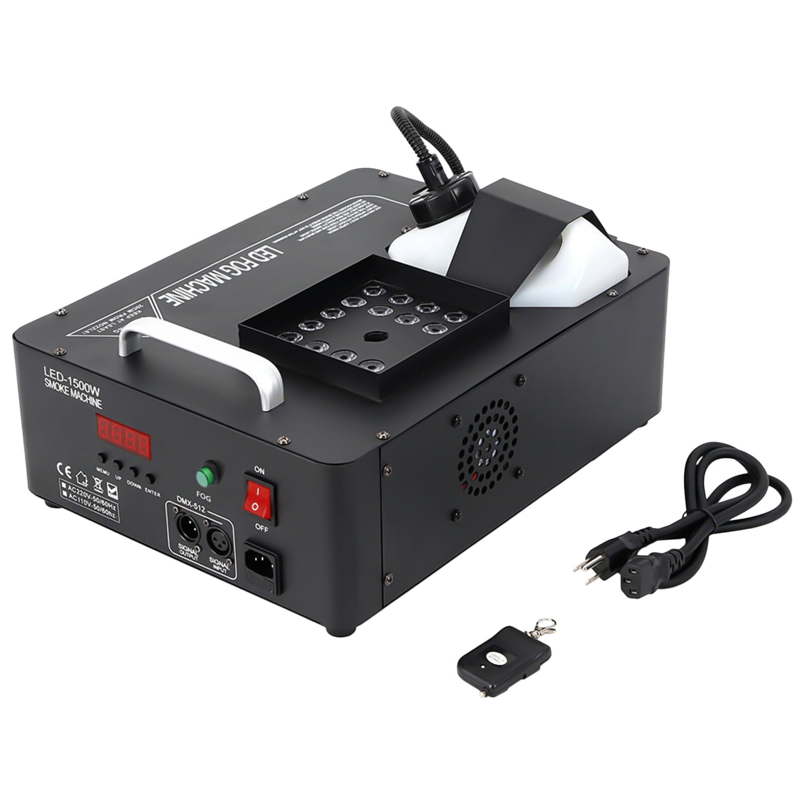 1 PCS Black 1500W Smoke Fog LED RGB DMX Vertical Spray Stage Light Fogger Effects Machine(Model), Product Size:  42*32*24cm/16.54*12.6*9.45 in