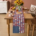 thumbnail image 2 of American Flag Floral Table Runner 72 Inches, Red Blue Poppy 4th Oh July Bed Runner Dresser Scarves Tabletop for Indoor Outdoor Parties/Ceremony/Banquet, 14" x 72", 2 of 9
