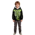 thumbnail image 4 of Kids Halloween Graphic Print Pullover Hoodie, Long Sleeve Hooded Sweatshirt with Pocket, Regular Fit Spooky Top for Boys Girls Fall Winter Daily Outdoor Party(Green,6-7 Years), 4 of 4