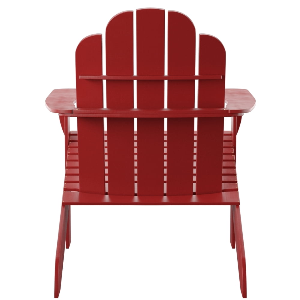 Linon Comfort Back Acacia Wood Adirondack Chair, Red Finish