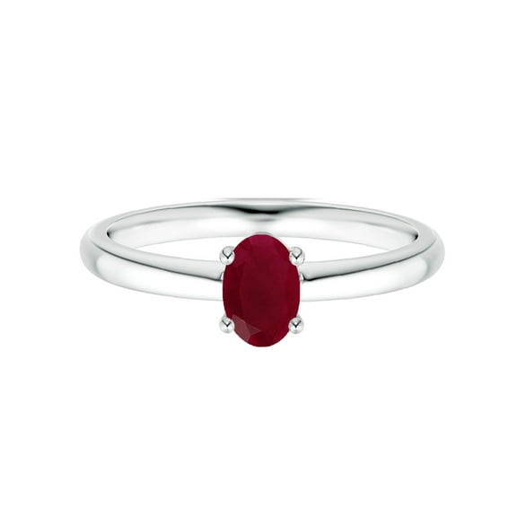Tiny Cut 0.55 Ctw Oval Ruby Gemstone 925 Sterling Silver Women Stackable Ring