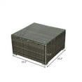 thumbnail image 6 of 4-Pieces Outdoor Patio Furniture Set, All-Weather Wicker Rattan Outdoor Sectional Small Patio Sofa Set Couch Conversation Set w/Coffee Table and Storage Box, Gray Cushions, 6 of 9