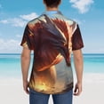 thumbnail image 4 of Fotbe Ferocious Dragon Fury Camisa Hawaiana para Hombre Unisex – Camisa Casual de Verano con Botones de Manga Corta de Algodón y Lino,Medium, 4 of 7