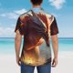 thumbnail image 4 of Balery Ferocious Dragon Fury Camisas hawaianas de manga corta para hombre, camisas playeras de corte holgado, camisas de vacaciones con botones,XX-Large, 4 of 7