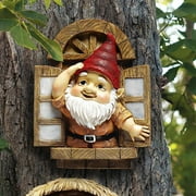 Design Toscano The Knothole Gnomes Garden Welcome Tree Sculpture: Window Gnome