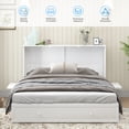 thumbnail image 5 of BALUS Modern Murphy Bed, Queen Size Cabinet Bed Frame with Shelves and USB Charging Station, Space-Saving Wall Bed for Guest Room, Apartment, White, 5 of 7