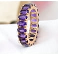 thumbnail image 3 of Natural Amethyst Oval Cut Ring February Birthstone 925 Sterling Silver Full Eternity Band Ring Handmade Christmas Birthday Anniversary Gift., 3 of 3
