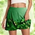 thumbnail image 2 of Arlun St. Patrick's Day Pattern Printing Mini Skorts for Running Yoga and Fitness Comfortable Stretch High Waist Workout Skirts with Built in Shorts 4-Green L, 2 of 7