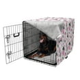 thumbnail image 5 of Peony Dog Crate Cover, Repeating Romantic Pinkish Flowers on Plain Background, Easy to Use Pet Kennel Cover Small Dogs Puppies Kittens, 7 Sizes, Pale Pink Charcoal Grey, by Ambesonne, 5 of 6