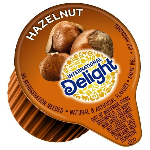 International Delight, Hazelnut, Single-Serve Coffee Creamers, 288 Count (Pack of 1), Shelf Stable Non-Dairy Flavored Coffee Creamer, Great for Home Use, Offices, Parties or Group Events