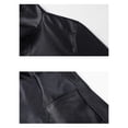 thumbnail image 6 of QQZ Men's Solid PU Leather Motorcycle Jacket, Zip‑Up Lapel Collar Long Sleeve Outerwear With Side Pockets For Outdoor Daily Casual Wear, 6 of 8